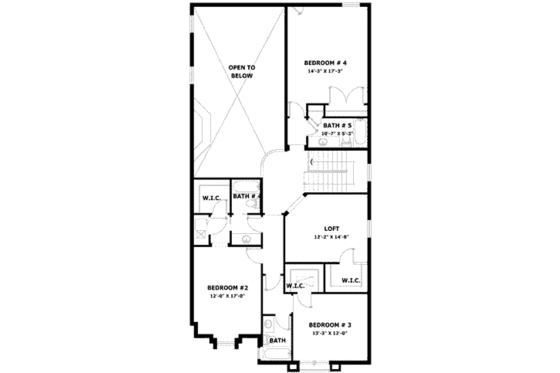 Floor Plan - Upper Floor for Mediterranean House Plan #420-162 - 4 bed, 5.5 bath
