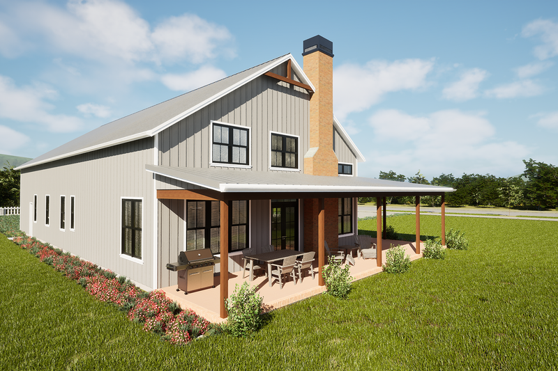 House Blueprint - Exterior - Other Elevation 1 for Barndominium House Plan #48-1204 - 4 bed, 3.5 bath
