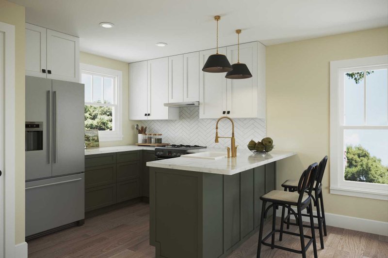 House Blueprint - Interior - Kitchen 1 for Country House Plan #461-105 - 1 bed, 1 bath