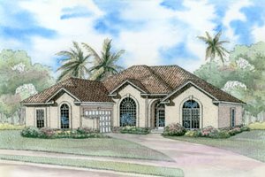 Mediterranean Exterior - Front Elevation Plan #17-1135