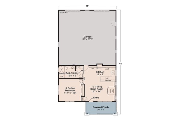 House Blueprint - Craftsman Floor Plan - Main Floor Plan #124-1429