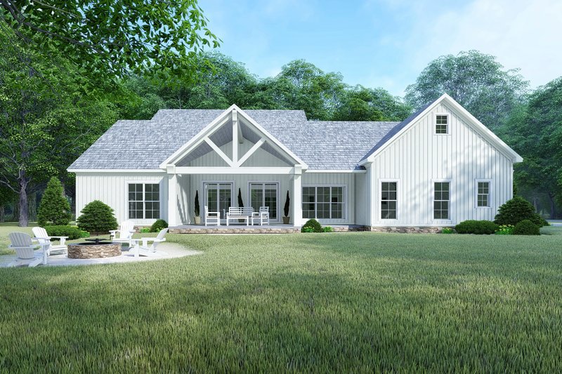 House Blueprint - Exterior - Rear Elevation for Farmhouse House Plan #923-462 - 4 bed, 3.5 bath