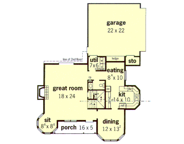 Victorian Floor Plan - Main Floor Plan #16-203