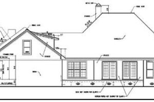 Exterior - Rear Elevation for Mediterranean House Plan #15-123 - 3 bed, 2 bath