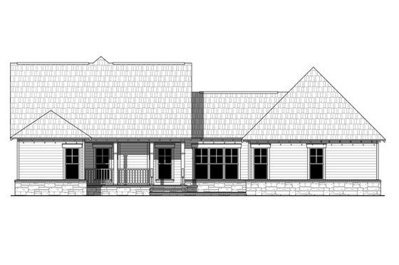 Exterior - Rear Elevation for Craftsman House Plan #21-359 - 3 bed, 2 bath