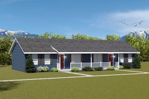 Ranch Exterior - Front Elevation Plan #57-162