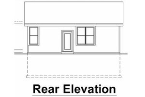 Exterior - Rear Elevation for Bungalow House Plan #50-122 - 2 bed, 1 bath