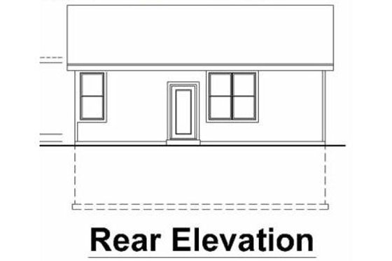 Exterior - Rear Elevation for Bungalow House Plan #50-122 - 2 bed, 1 bath