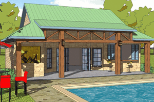 Cottage Exterior - Front Elevation Plan #8-220