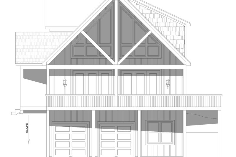 House Blueprint - Exterior - Other Elevation 2 for Cabin House Plan #932-1433 - 3 bed, 2.5 bath