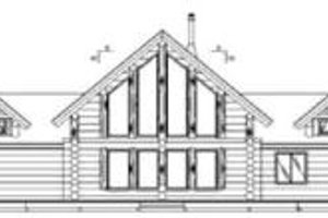 Exterior - Rear Elevation for Log House Plan #117-112 - 3 bed, 2 bath
