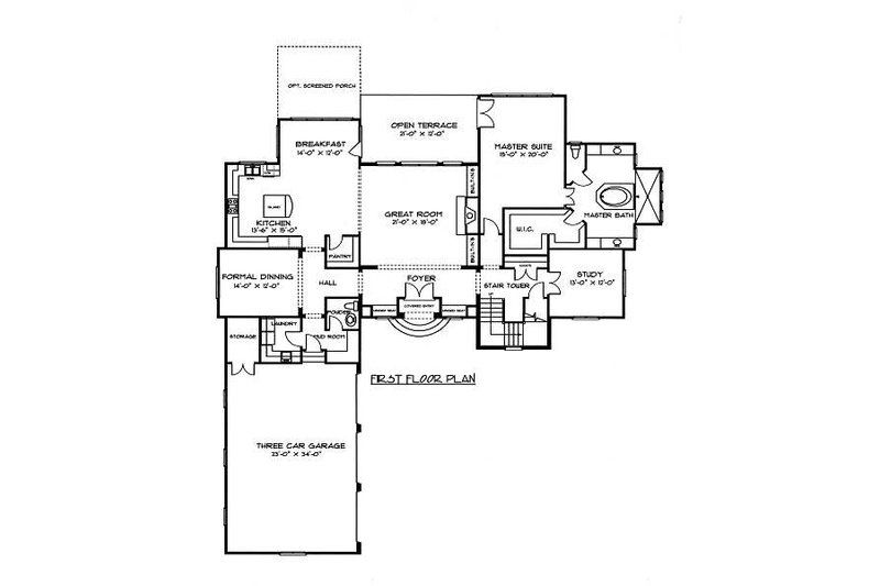 Architectural House Design - Floor Plan - Main Floor for European House Plan #413-149 - 4 bed, 3.5 bath