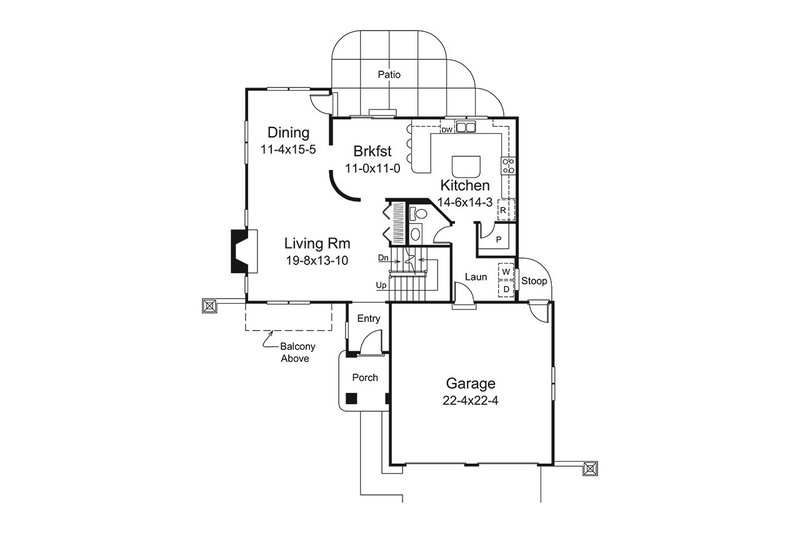 Dream House Plan - Floor Plan - Main Floor for European House Plan #57-694 - 3 bed, 2.5 bath
