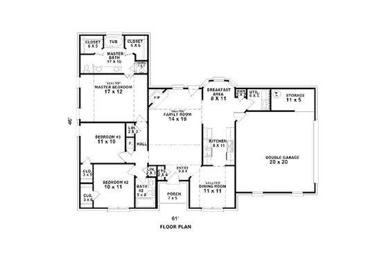 Floor Plan - Main Floor for Traditional House Plan #81-13803 - 3 bed, 2 bath