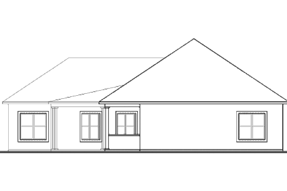 Exterior - Rear Elevation for Mediterranean House Plan #23-2224 - 3 bed, 2.5 bath
