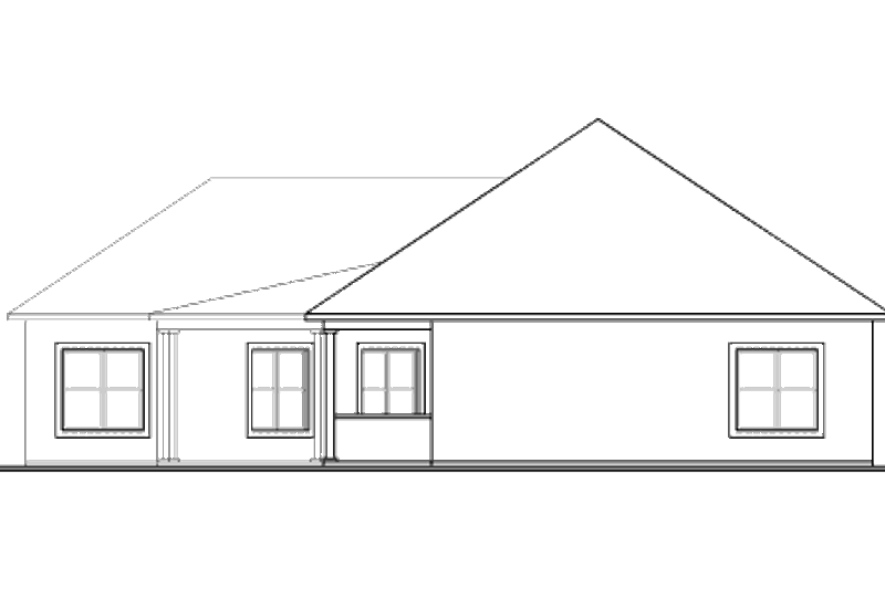 Home Plan - Exterior - Rear Elevation for Mediterranean House Plan #23-2224 - 3 bed, 2.5 bath