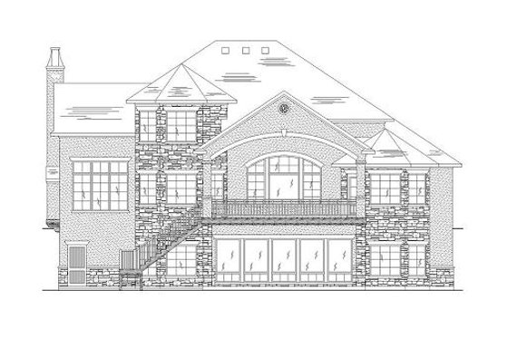Exterior - Rear Elevation for Traditional House Plan #5-457 - 3 bed, 4.5 bath