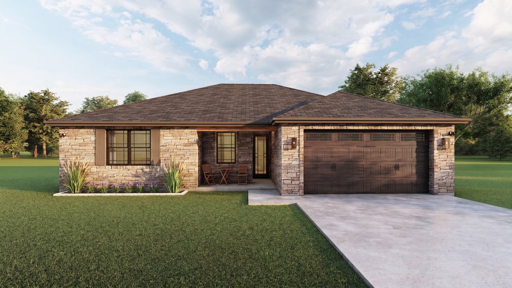 Exterior - Front Elevation 2 for Traditional House Plan #1127-13 - 3 bed, 2 bath