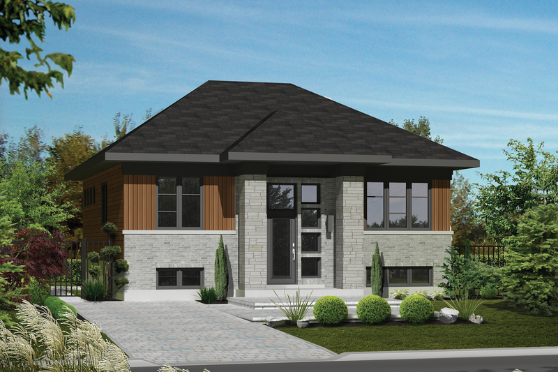 House Blueprint - Contemporary Exterior - Front Elevation Plan #25-4270