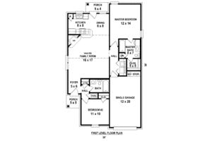 Floor Plan - Main Floor for Traditional House Plan #81-13854 - 2 bed, 2 bath