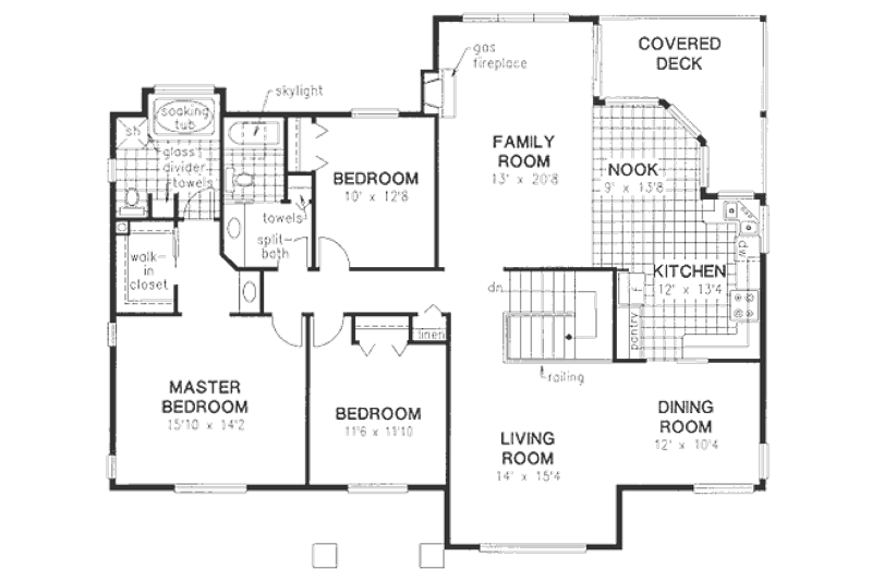 Dream House Plan - Floor Plan - Main Floor for European House Plan #18-9129 - 3 bed, 2 bath