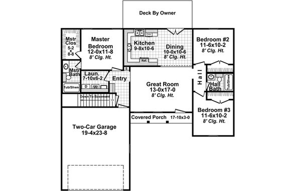 House Plan Design - Ranch Floor Plan - Main Floor Plan #21-371