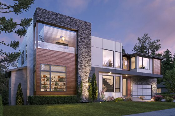 Exterior - Other Elevation 1 for Contemporary House Plan #1066-255 - 6 bed, 5.5 bath