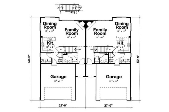 Floor Plan - Main Floor for Traditional House Plan #20-2092 - 3 bed, 2.5 bath