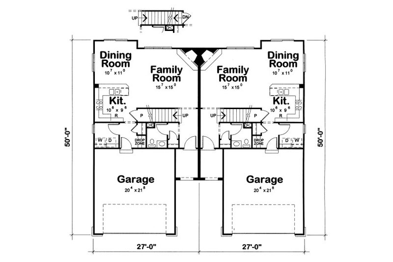 House Blueprint - Floor Plan - Main Floor for Traditional House Plan #20-2092 - 3 bed, 2.5 bath
