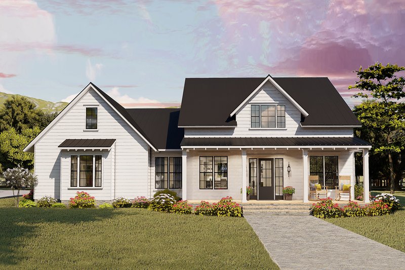 Dream House Plan - Cottage Exterior - Front Elevation Plan #406-9656