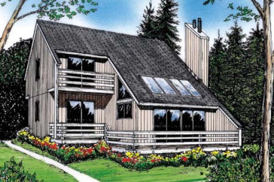 Exterior - Front Elevation for Contemporary House Plan #312-523 - 3 bed, 1.5 bath