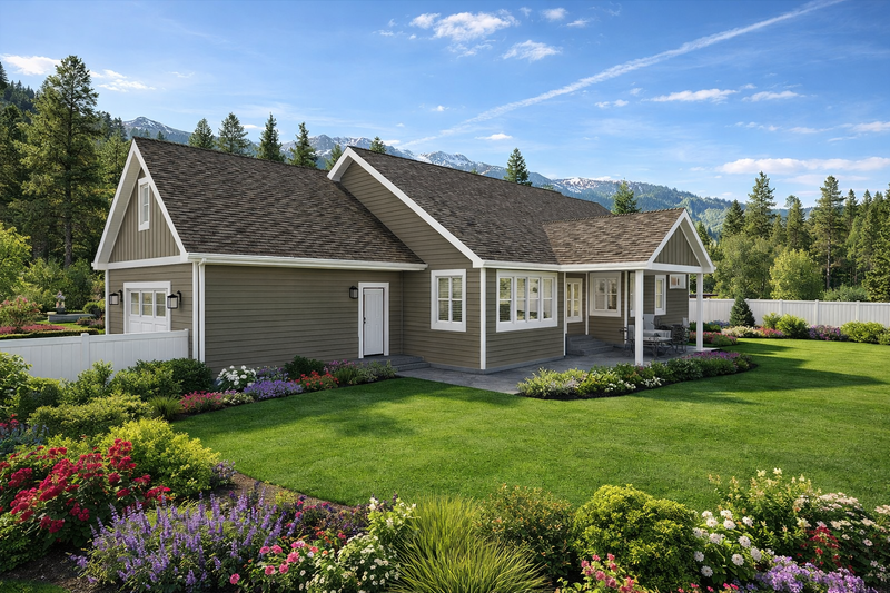 Architectural House Design - Exterior - Rear Elevation for Craftsman House Plan #1060-458 - 3 bed, 2 bath