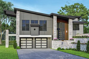 Home Plan - Modern Exterior - Front Elevation Plan #124-1246