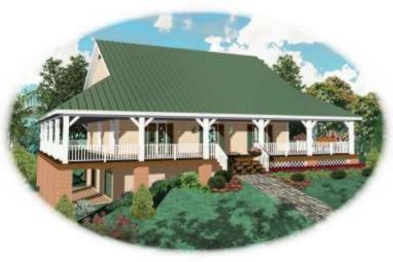 Exterior - Front Elevation for Southern House Plan #81-733 - 3 bed, 2.5 bath