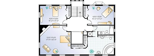 Home Plan - Colonial Floor Plan - Upper Floor Plan #23-2111