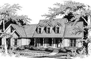 Colonial Exterior - Front Elevation Plan #10-205