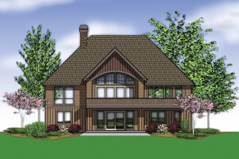 Home Plan - Rear View - 3600 square foot Craftsman Home