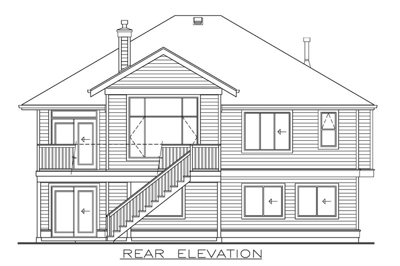 House Design - Exterior - Rear Elevation for Craftsman House Plan #1100-149 - 3 bed, 2 bath