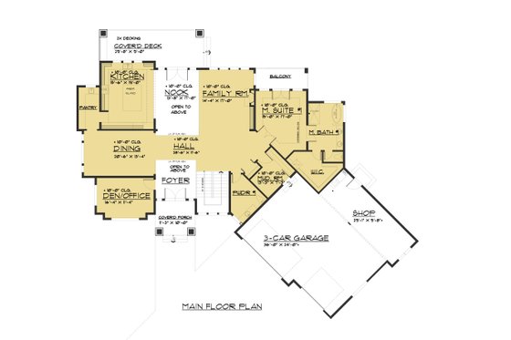 Floor Plan - Main Floor for Contemporary House Plan #1066-73 - 5 bed, 4.5 bath