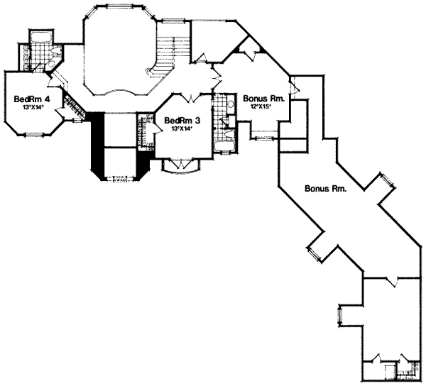 European Floor Plan - Upper Floor Plan #135-105