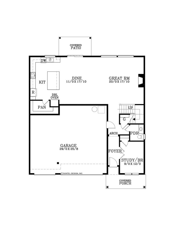 Dream House Plan - Prairie Floor Plan - Main Floor Plan #53-758
