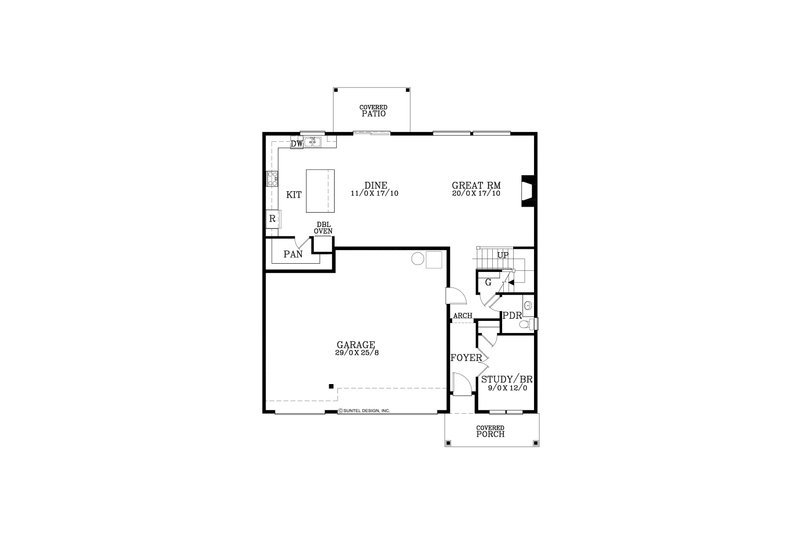 Architectural House Design - Floor Plan - Main Floor for Prairie House Plan #53-758 - 6 bed, 2.5 bath