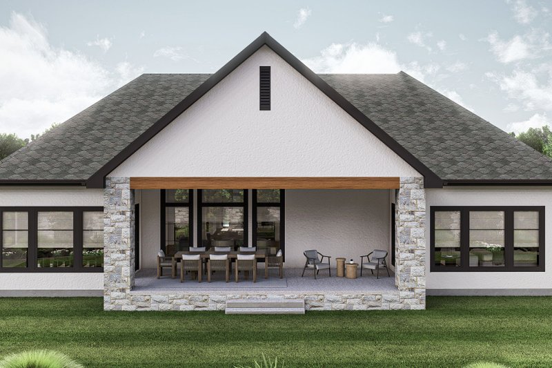 Dream House Plan - Exterior - Rear Elevation for Modern House Plan #455-444 - 4 bed, 3.5 bath