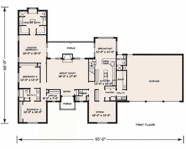 Traditional Floor Plan - Main Floor Plan #140-137