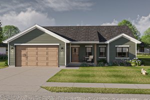 Ranch Exterior - Front Elevation Plan #455-367