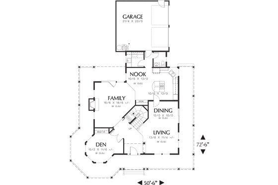 Main Level Floor Plan - 2400 square foot Country Home