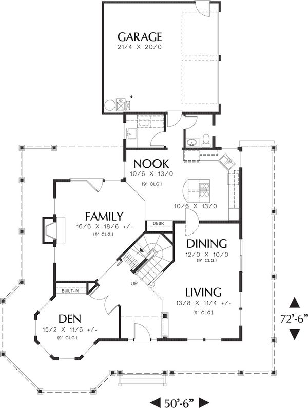House Design - Main Level Floor Plan - 2400 square foot Country Home