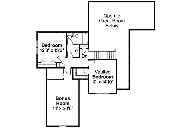 Home Plan - Floor Plan - Upper Floor for Craftsman House Plan #124-560 - 3 bed, 2.5 bath
