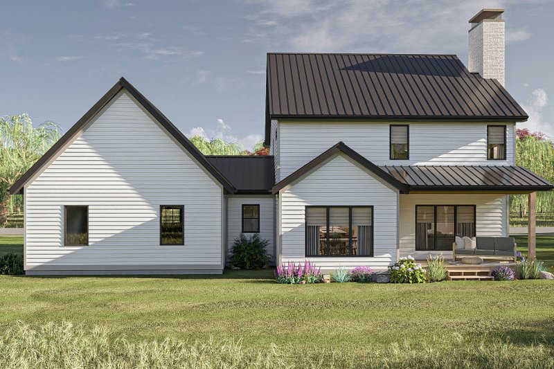 House Design - Exterior - Rear Elevation 1 for Modern House Plan #455-363 - 3 bed, 2.5 bath