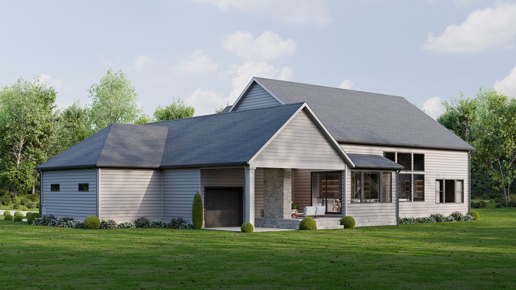 Exterior - Rear Elevation for Country House Plan #1089-65 - 3 bed, 2.5 bath